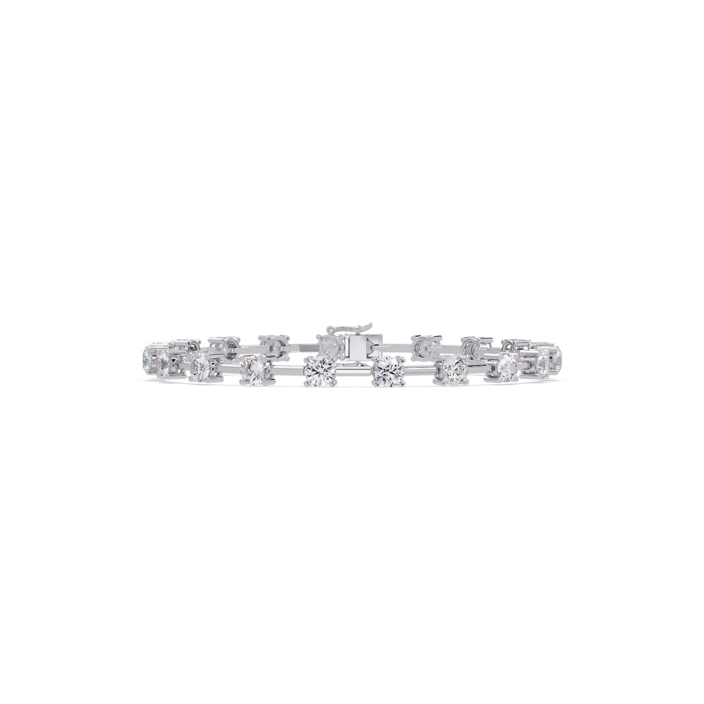 Floating Lab Grown Round Diamond Line Bracelet - HIGHCARAT DIAMONDS