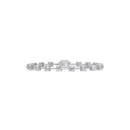 Floating Lab Grown Round Diamond Line Bracelet - HIGHCARAT DIAMONDS