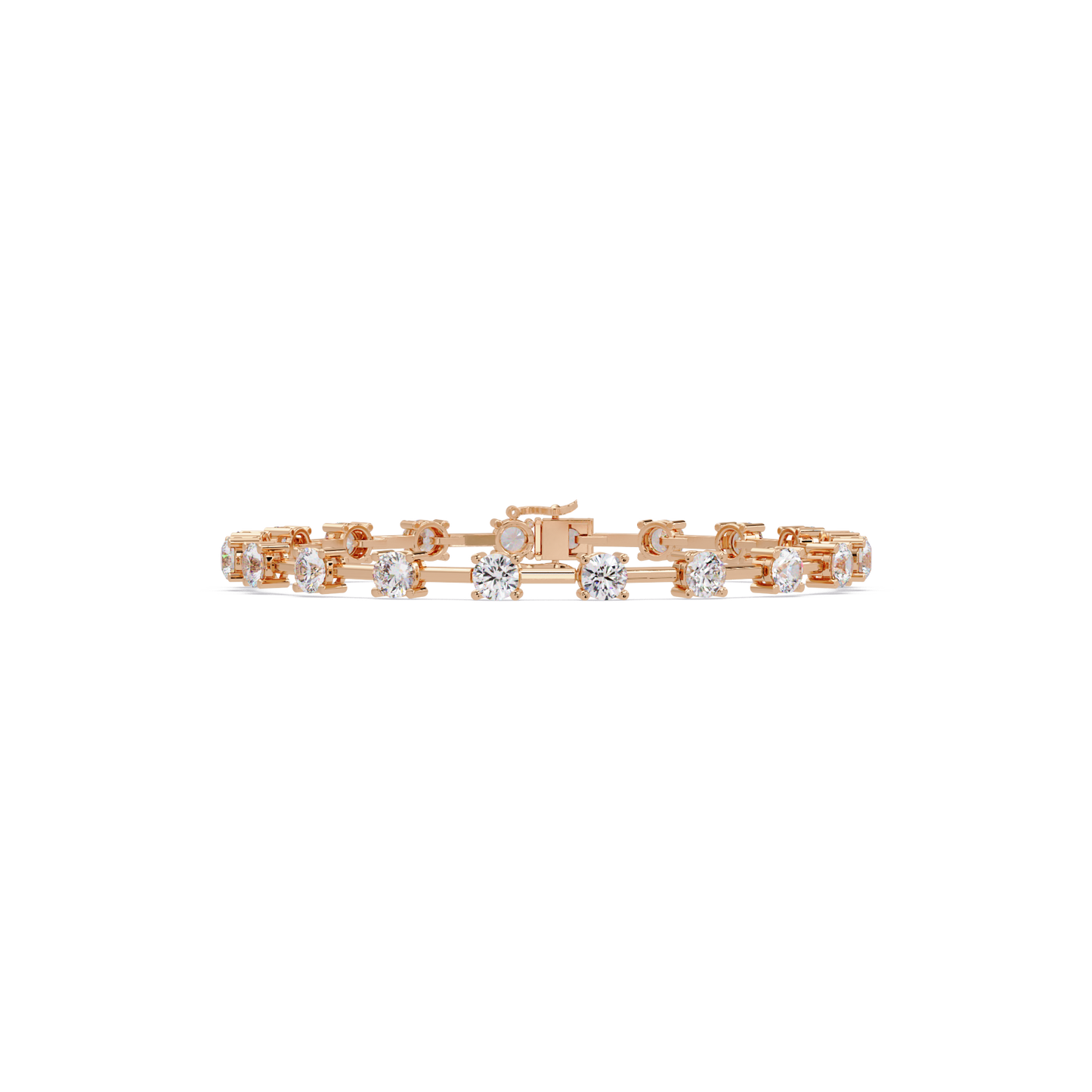 Floating Lab Grown Round Diamond Line Bracelet - HIGHCARAT DIAMONDS