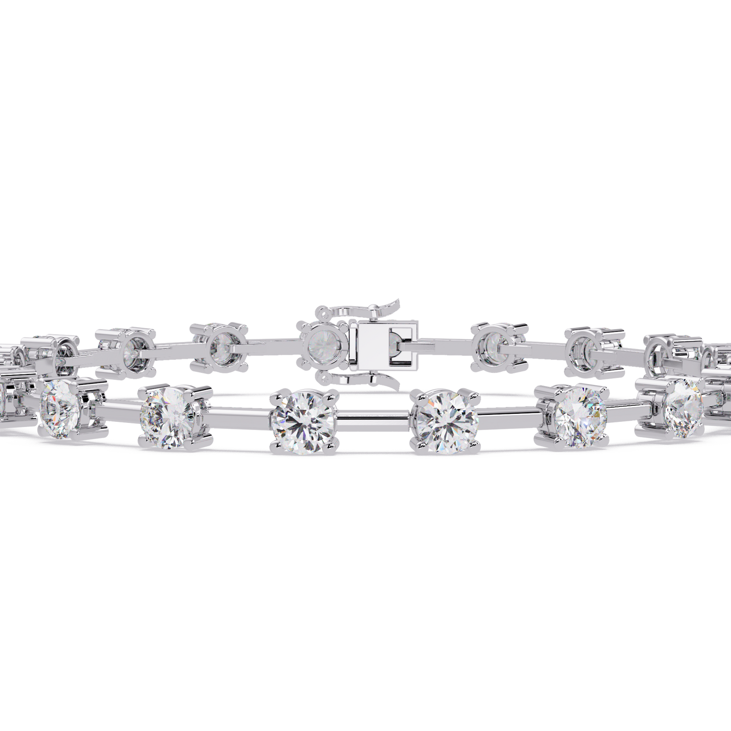 Floating Lab Grown Round Diamond Line Bracelet - HIGHCARAT DIAMONDS