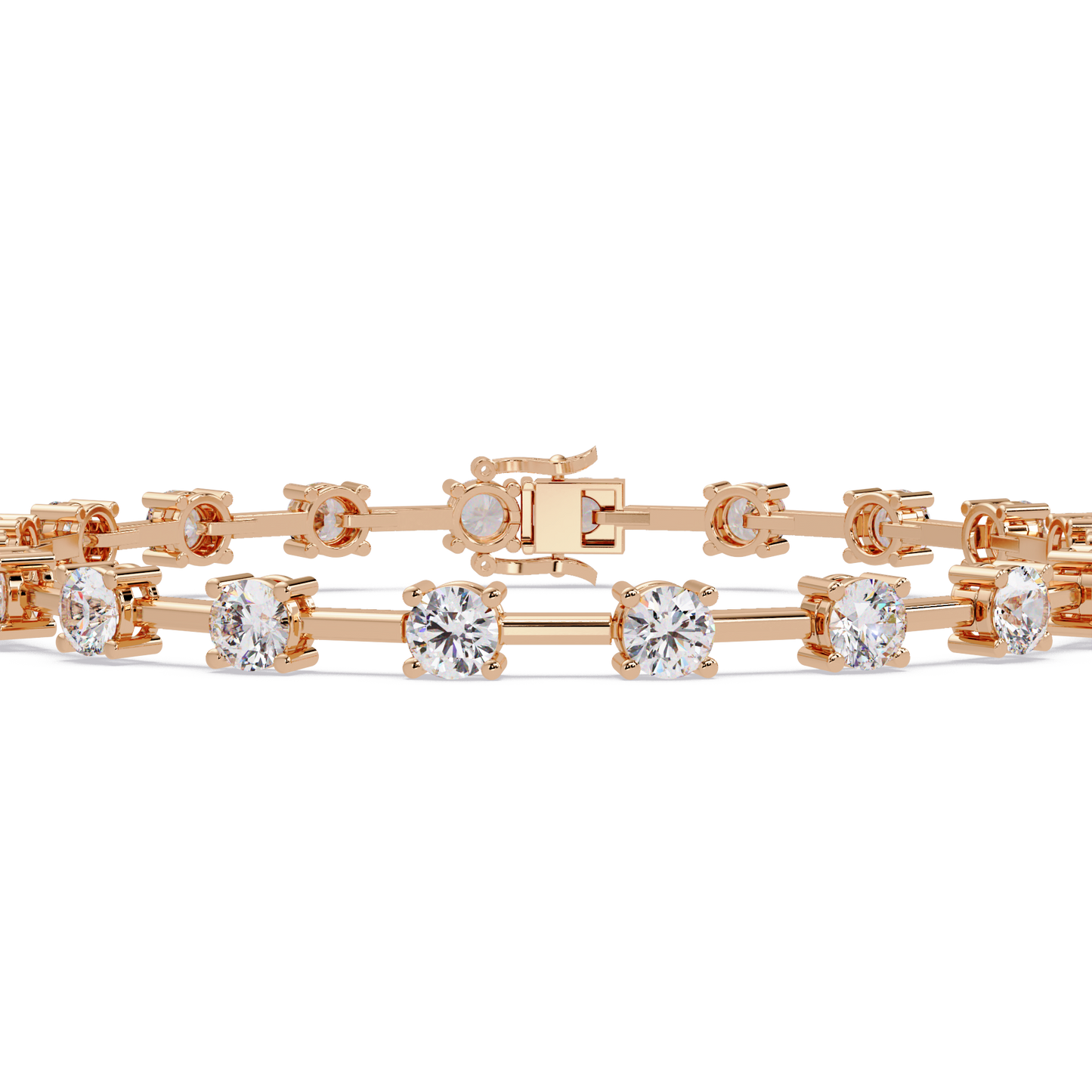 Floating Lab Grown Round Diamond Line Bracelet - HIGHCARAT DIAMONDS