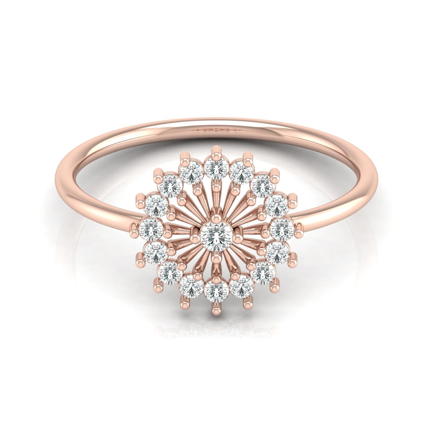 Floral 0.23 Carat Round Shaped Diamond Ring Perfect For Everyday Wear - HIGHCARAT DIAMONDS