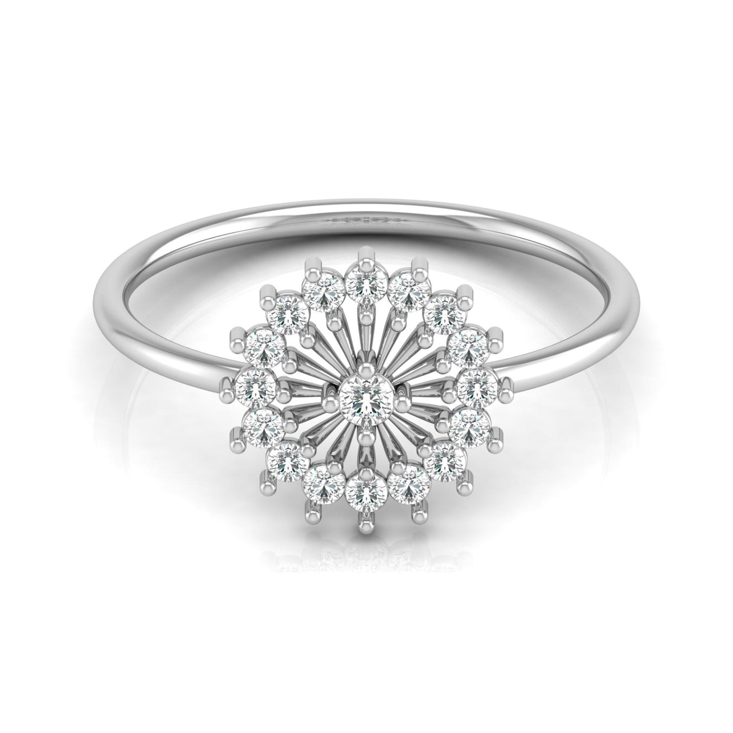 Floral 0.23 Carat Round Shaped Diamond Ring Perfect For Everyday Wear - HIGHCARAT DIAMONDS