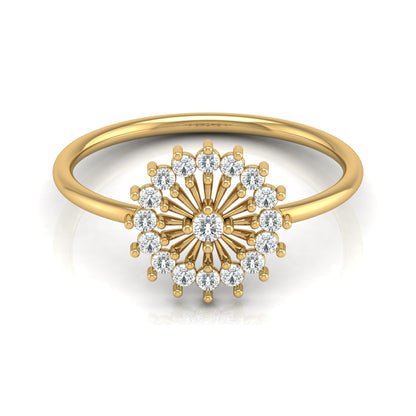 Floral 0.23 Carat Round Shaped Diamond Ring Perfect For Everyday Wear - HIGHCARAT DIAMONDS