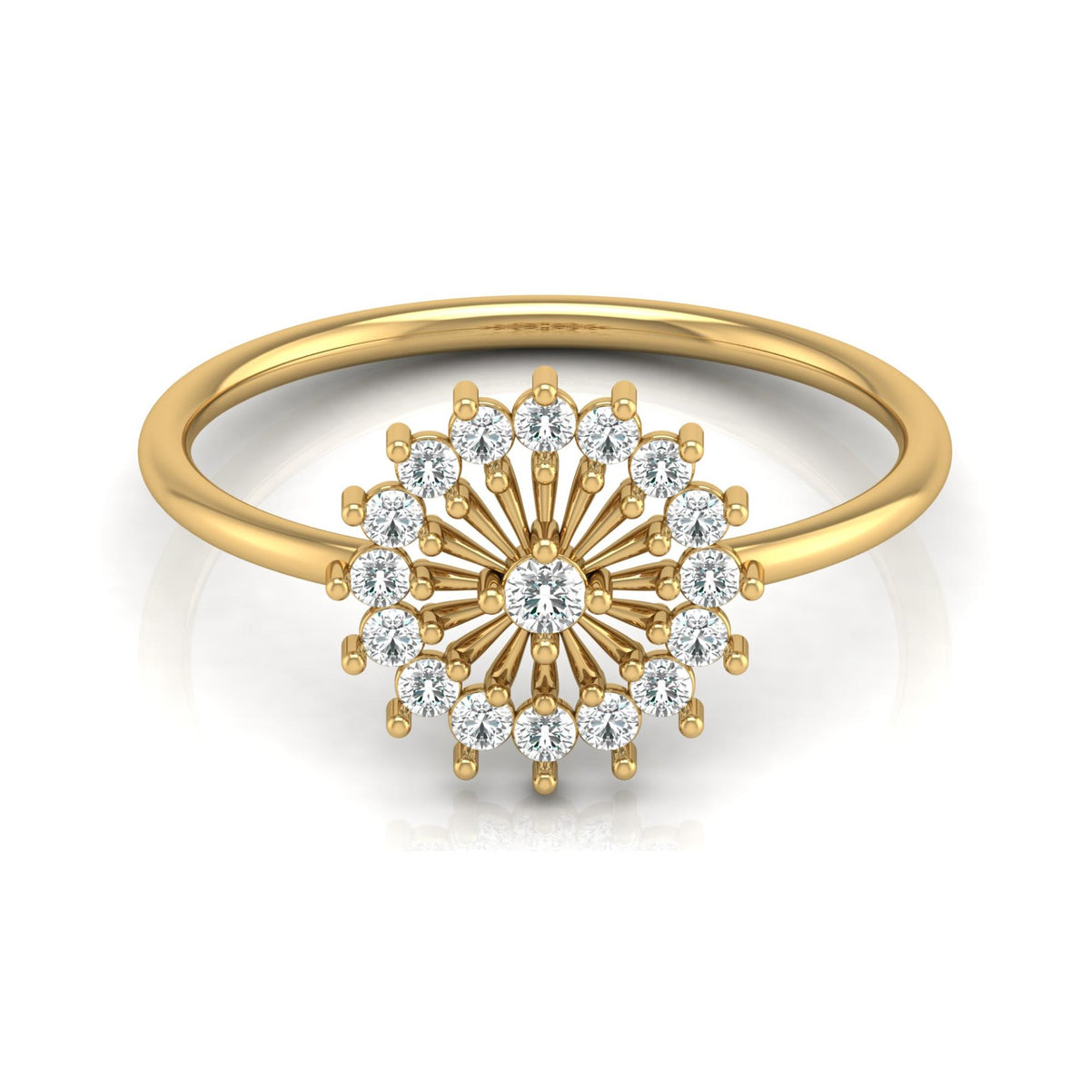 Floral 0.23 Carat Round Shaped Diamond Ring Perfect For Everyday Wear - HIGHCARAT DIAMONDS