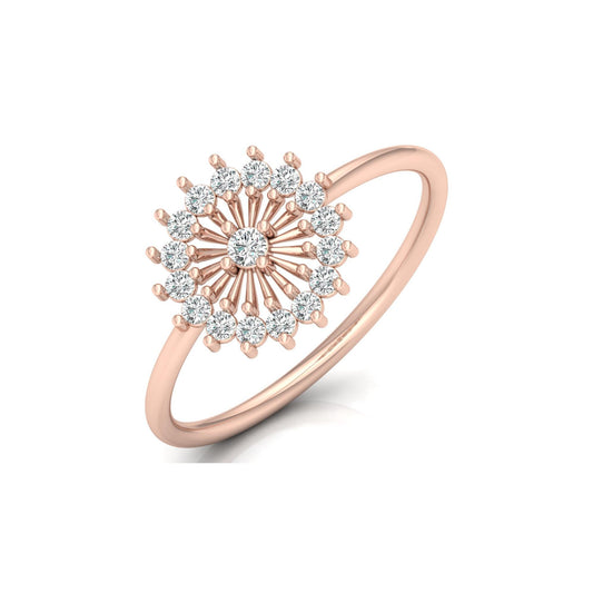 Floral 0.23 Carat Round Shaped Diamond Ring Perfect For Everyday Wear