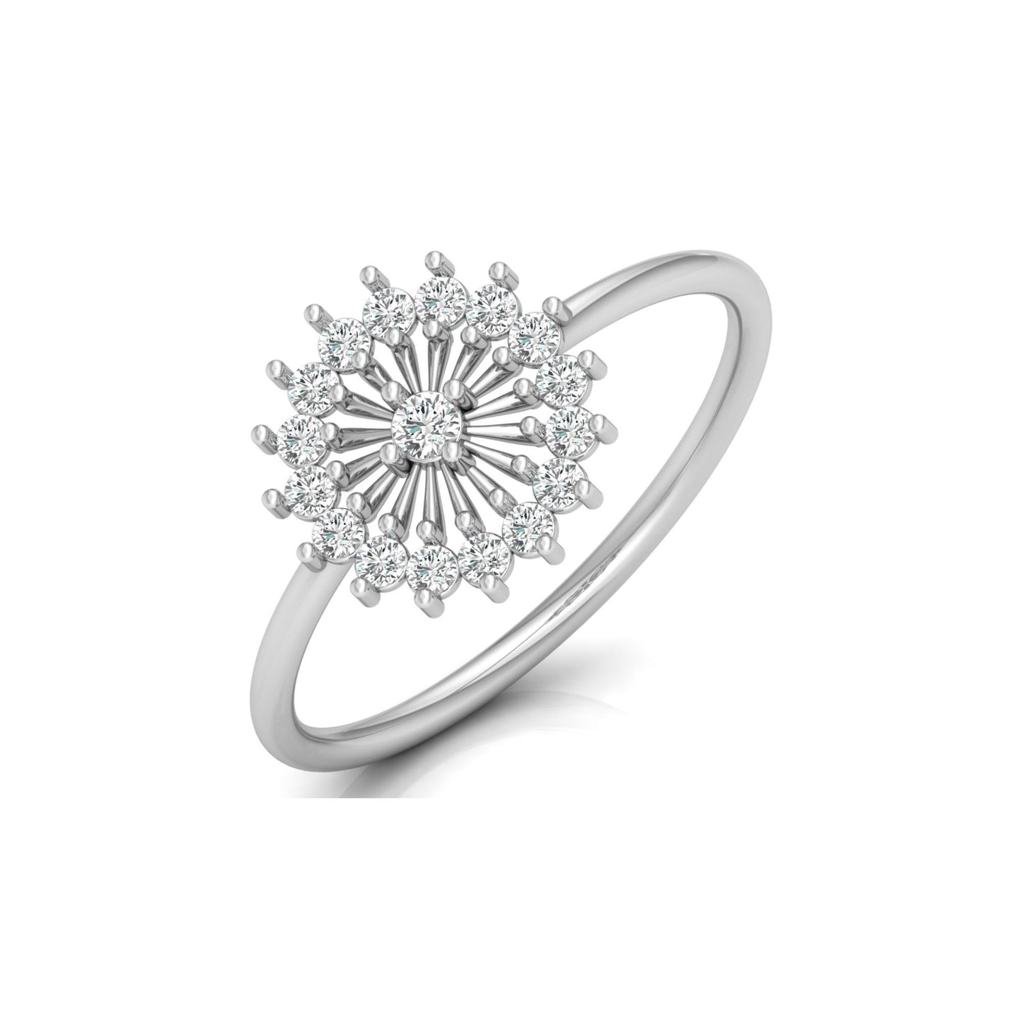 Floral 0.23 Carat Round Shaped Diamond Ring Perfect For Everyday Wear - HIGHCARAT DIAMONDS