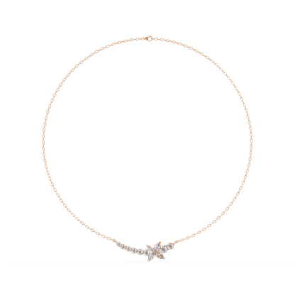 Floral Cluster Lab-Grown Diamond Necklace in White Gold - HIGHCARAT DIAMONDS
