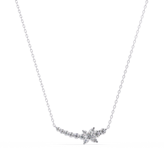 Floral Cluster Lab-Grown Diamond Necklace in White Gold - HIGHCARAT DIAMONDS