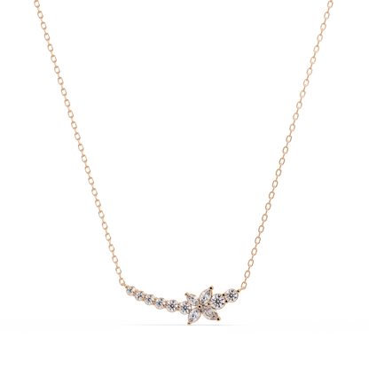 Floral Cluster Lab-Grown Diamond Necklace in White Gold - HIGHCARAT DIAMONDS