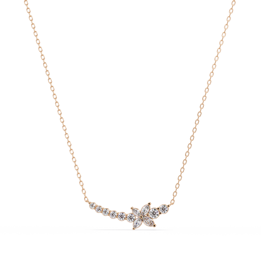 Floral Cluster Lab-Grown Diamond Necklace in White Gold - HIGHCARAT DIAMONDS