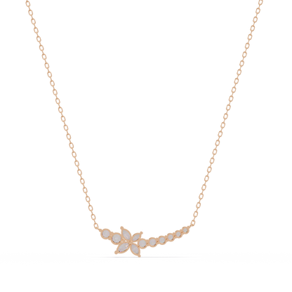 Floral Cluster Lab-Grown Diamond Necklace in White Gold - HIGHCARAT DIAMONDS