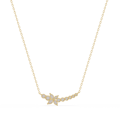 Floral Cluster Lab-Grown Diamond Necklace in White Gold - HIGHCARAT DIAMONDS