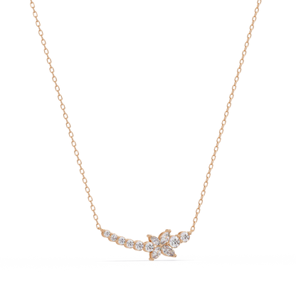 Floral Cluster Lab-Grown Diamond Necklace in White Gold - HIGHCARAT DIAMONDS