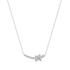 Floral Cluster Lab-Grown Diamond Necklace in White Gold - HIGHCARAT DIAMONDS