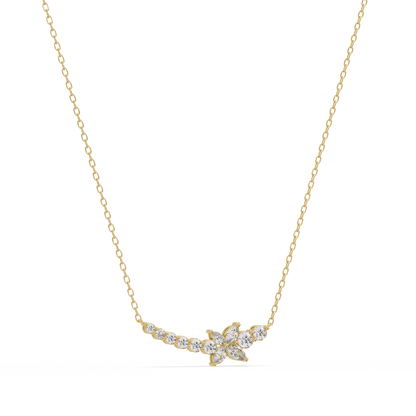 Floral Cluster Lab-Grown Diamond Necklace in White Gold - HIGHCARAT DIAMONDS