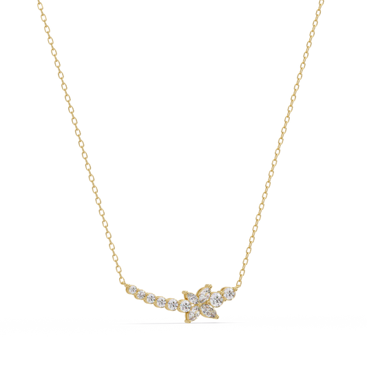Floral Cluster Lab-Grown Diamond Necklace in White Gold - HIGHCARAT DIAMONDS