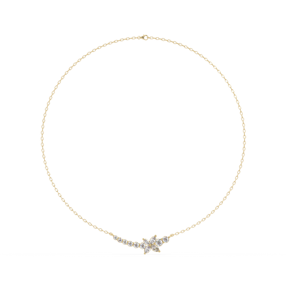 Floral Cluster Lab-Grown Diamond Necklace in White Gold - HIGHCARAT DIAMONDS