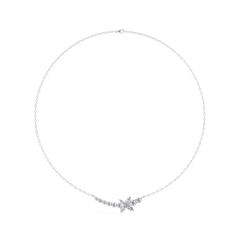 Floral Cluster Lab-Grown Diamond Necklace in White Gold - HIGHCARAT DIAMONDS