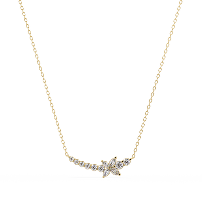 Floral Cluster Lab-Grown Diamond Necklace in White Gold - HIGHCARAT DIAMONDS