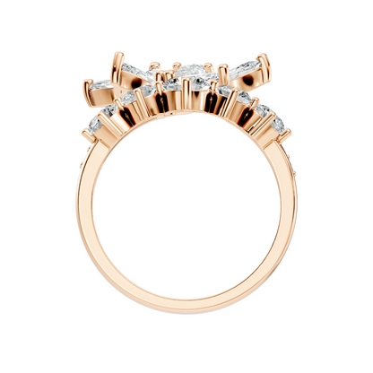 2.92Ct Pear, Marquise and Round Cut Lab Grown Diamond Elegant Delicate Vintage Cluster Wedding Ring For Her - HIGHCARAT DIAMONDS