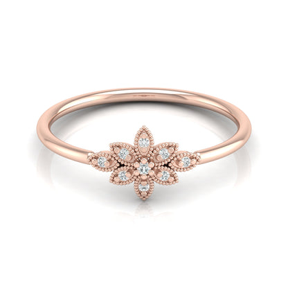 Floral Diamond Cluster Ring for Women's Elegant Flower Design Band in 18K Solid Gold - HIGHCARAT DIAMONDS