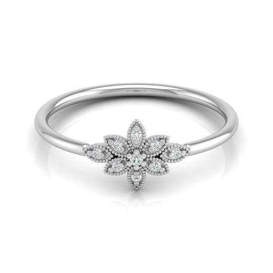 Floral Diamond Cluster Ring for Women's Elegant Flower Design Band in 18K Solid Gold - HIGHCARAT DIAMONDS