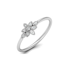 Floral Diamond Cluster Ring for Women's Elegant Flower Design Band in 18K Solid Gold - HIGHCARAT DIAMONDS
