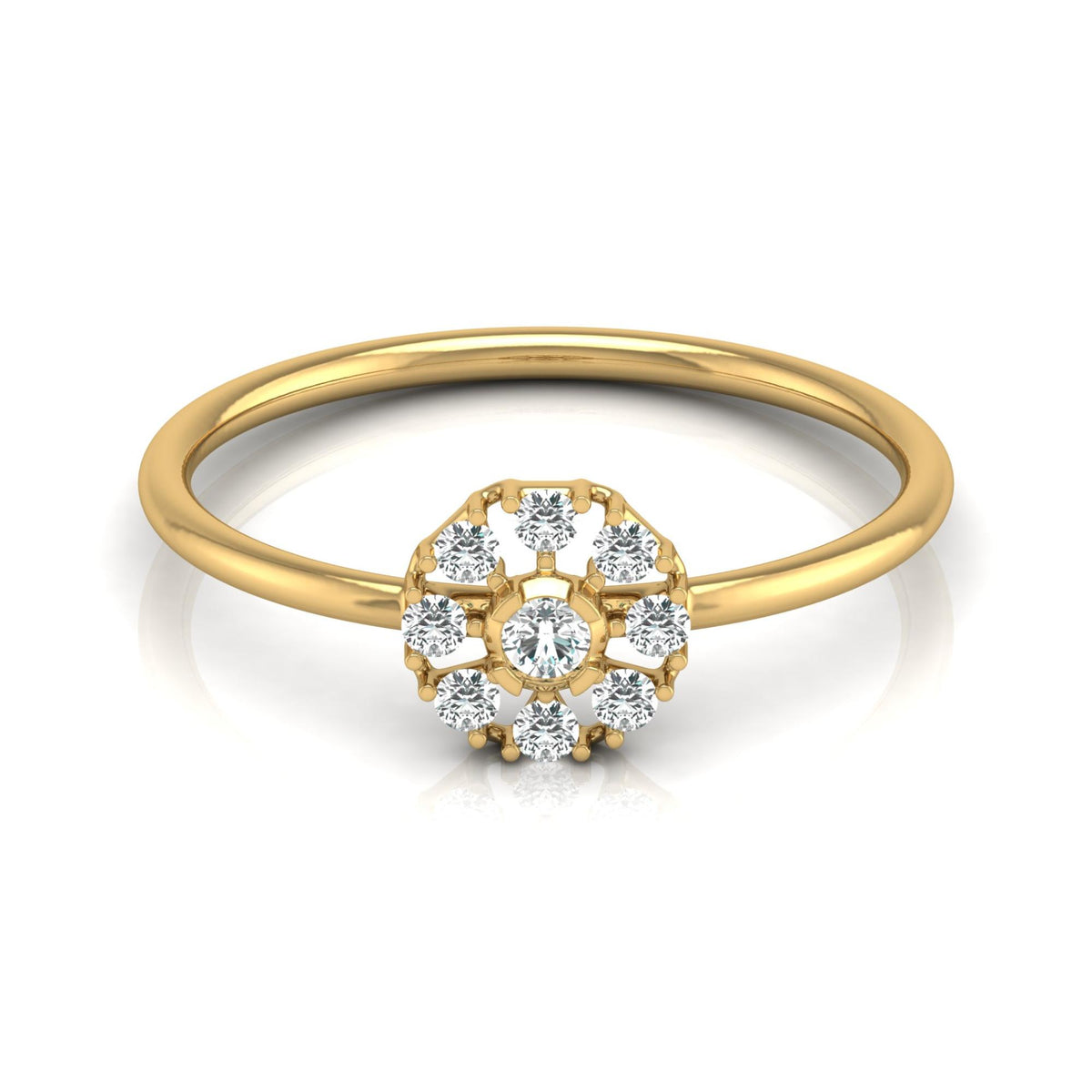 Floral Diamond Ring For Her In 14KT Solid Gold Wearable Art For Daily Elegance - HIGHCARAT DIAMONDS