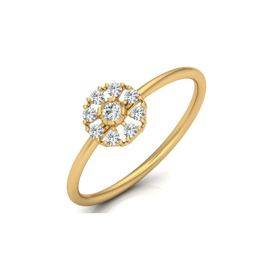 Floral Diamond Ring For Her In 14KT Solid Gold Wearable Art For Daily Elegance