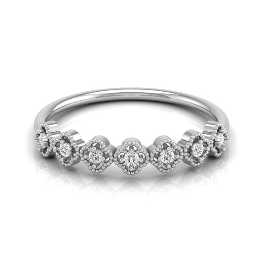 Floral Half Eternity Diamond Ring For Her Lab Or Natural Diamond Ring In 18K Solid Gold - HIGHCARAT DIAMONDS