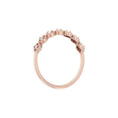 Floral Half Eternity Diamond Ring For Her Lab Or Natural Diamond Ring In 18K Solid Gold - HIGHCARAT DIAMONDS