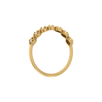 Floral Half Eternity Diamond Ring For Her Lab Or Natural Diamond Ring In 18K Solid Gold - HIGHCARAT DIAMONDS