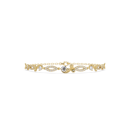 Floral Lab grown Diamond Link Gold Bracelet - HIGHCARAT DIAMONDS