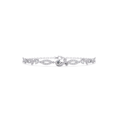 Floral Lab grown Diamond Link Gold Bracelet - HIGHCARAT DIAMONDS