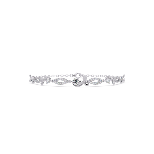 Floral Lab grown Diamond Link Gold Bracelet - HIGHCARAT DIAMONDS