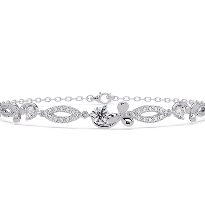 Floral Lab grown Diamond Link Gold Bracelet - HIGHCARAT DIAMONDS