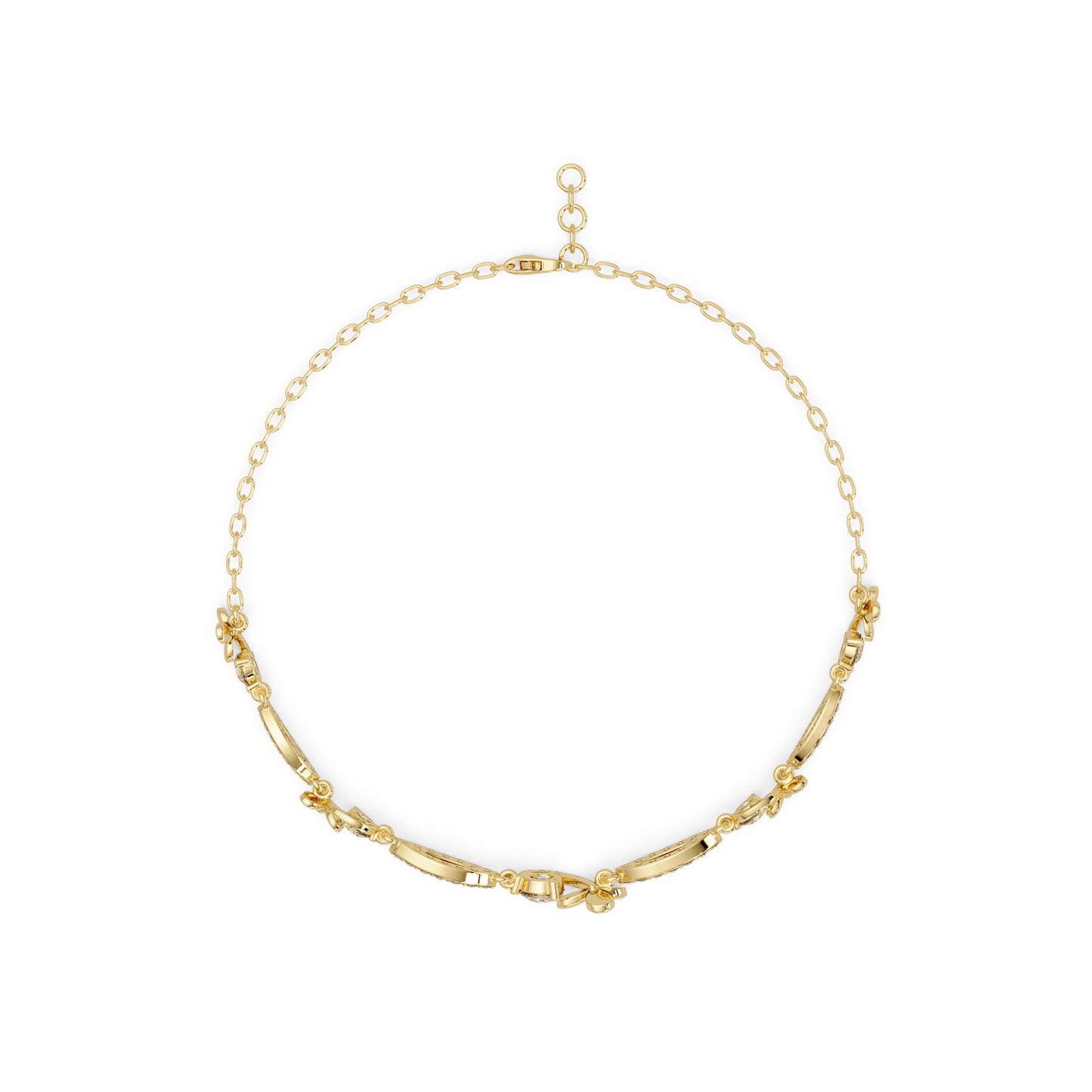Floral Lab grown Diamond Link Gold Bracelet - HIGHCARAT DIAMONDS