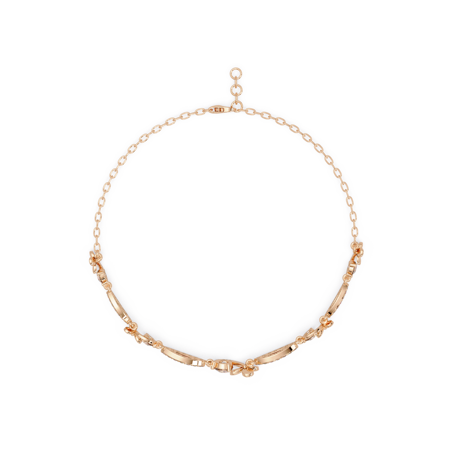 Floral Lab grown Diamond Link Gold Bracelet - HIGHCARAT DIAMONDS