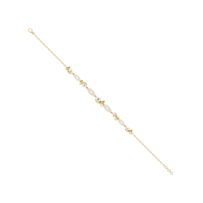 Floral Lab grown Diamond Link Gold Bracelet - HIGHCARAT DIAMONDS