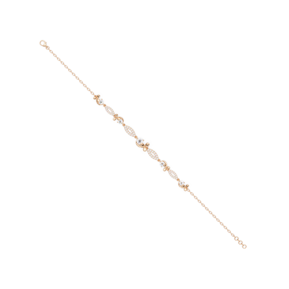 Floral Lab grown Diamond Link Gold Bracelet - HIGHCARAT DIAMONDS