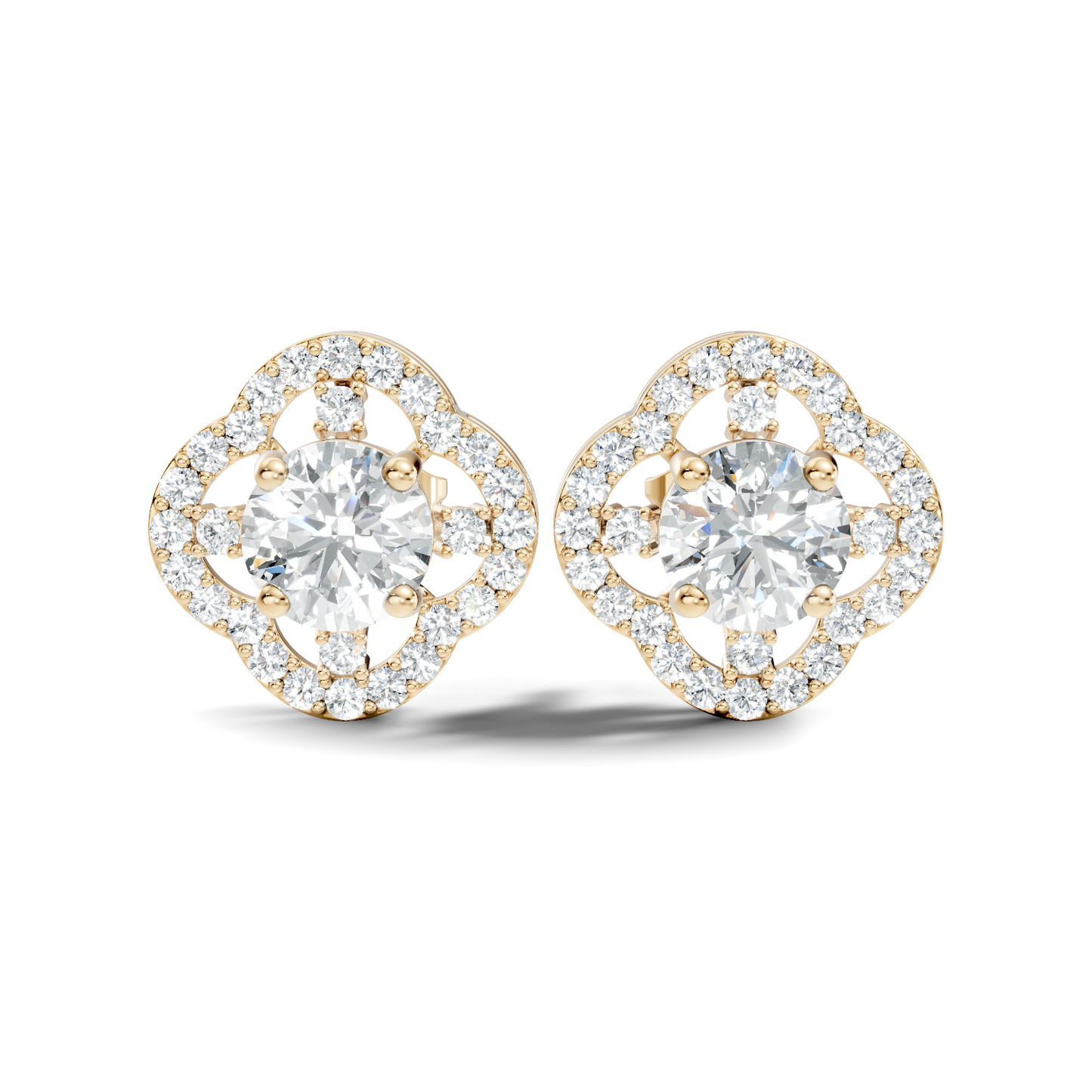 Round Shape 2.28 Ct Stunning Sparkling Labgrown Diamond Stud Earring Gift For Her - HIGHCARAT DIAMONDS