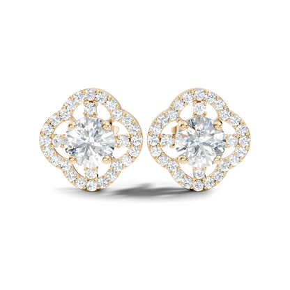 Round Shape 2.28 Ct Stunning Sparkling Labgrown Diamond Stud Earring Gift For Her - HIGHCARAT DIAMONDS