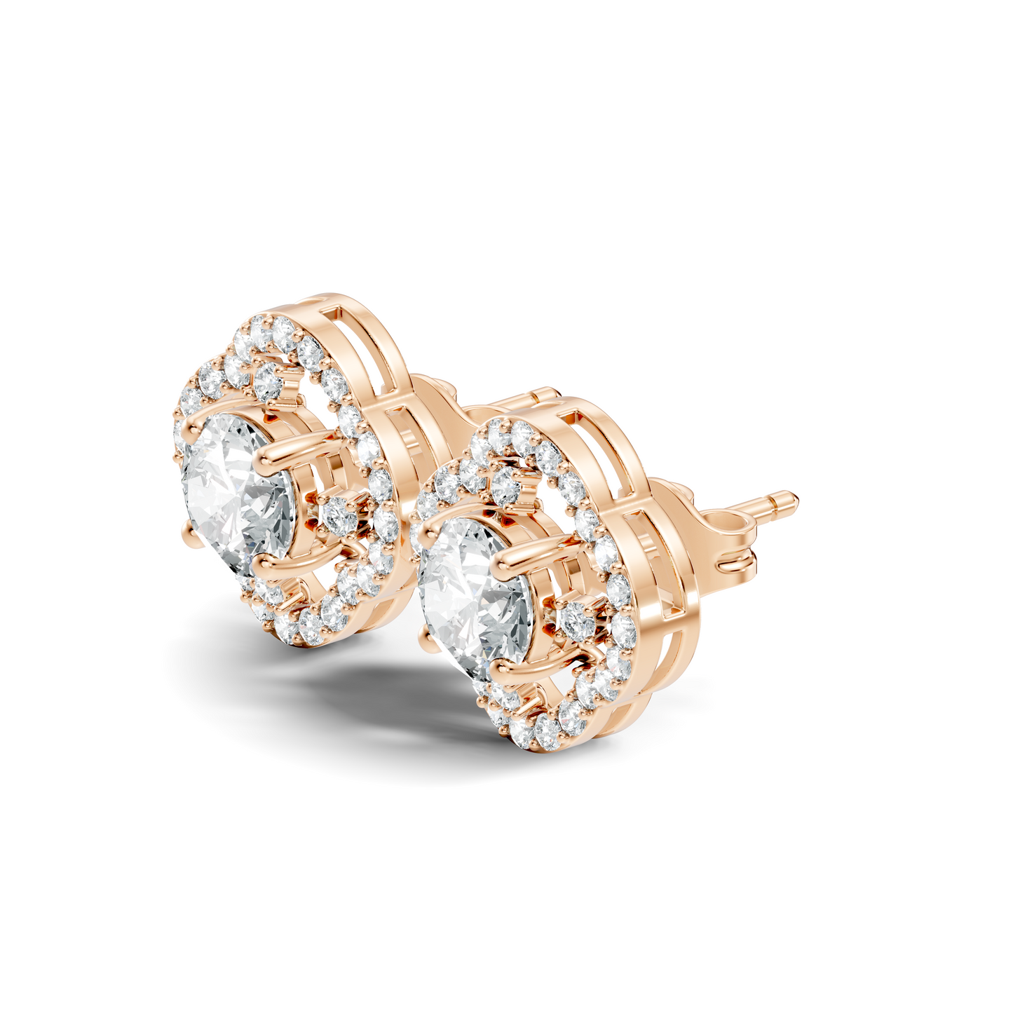 Round Shape 2.28 Ct Stunning Sparkling Labgrown Diamond Stud Earring Gift For Her - HIGHCARAT DIAMONDS