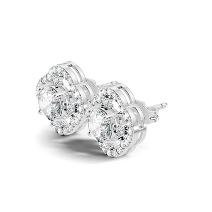 Round Shape 2.28 Ct Stunning Sparkling Labgrown Diamond Stud Earring Gift For Her - HIGHCARAT DIAMONDS
