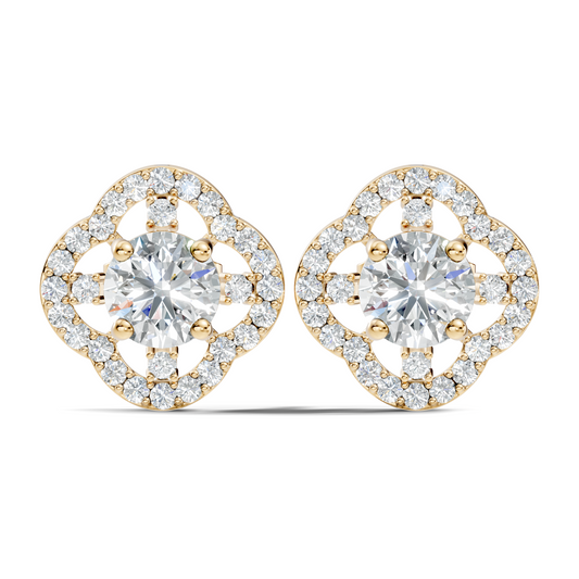 Round Shape 2.28 Ct Stunning Sparkling Labgrown Diamond Stud Earring Gift For Her - HIGHCARAT DIAMONDS