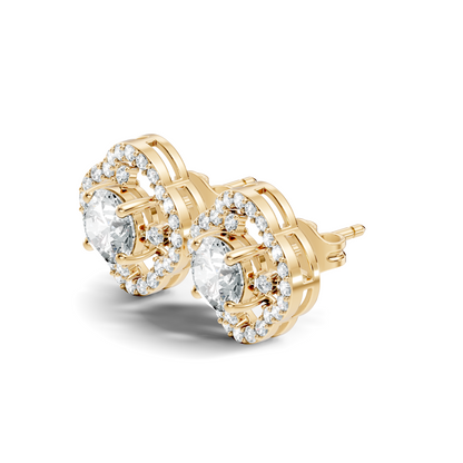 Round Shape 2.28 Ct Stunning Sparkling Labgrown Diamond Stud Earring Gift For Her - HIGHCARAT DIAMONDS