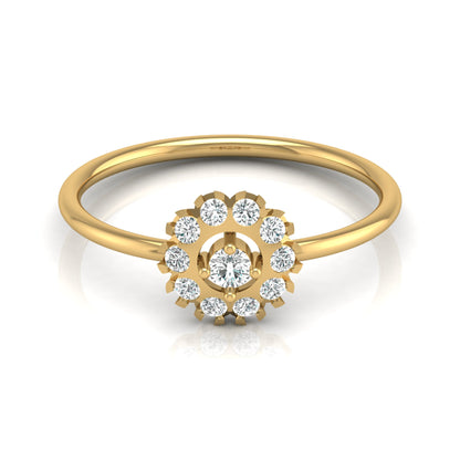 Floral Round Cut Lab-Grown Diamond Halo Promise Ring