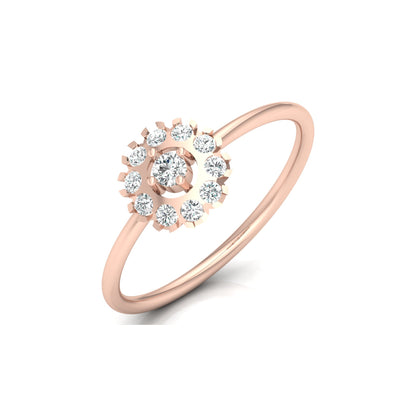 Floral Round Cut Lab-Grown Diamond Halo Promise Ring