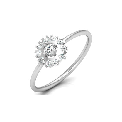 Floral Round Cut Lab-Grown Diamond Halo Promise Ring
